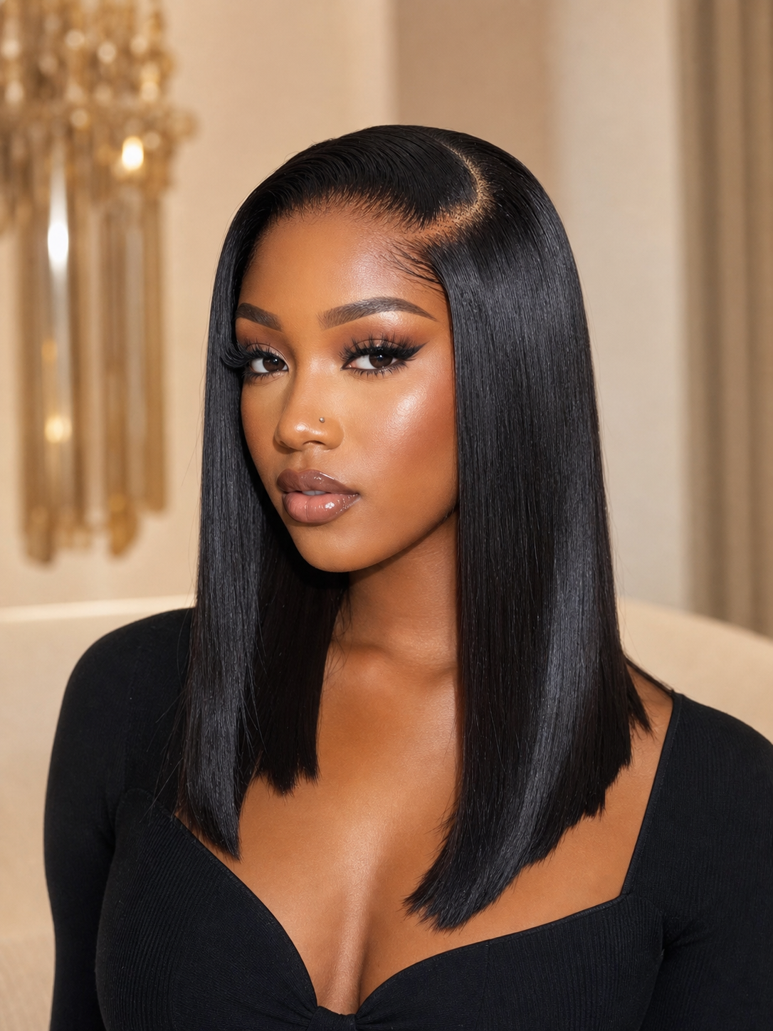 Vietnam Bone Straight Wig 5x5 Lace Closure 16Inch Wear To Go For Black Women