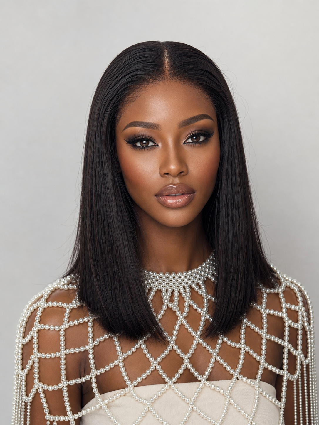Bob Wig Vietnam Bone Straight Wig Natural Black Color 5x5 Lace Closure 14Inch Wear To Go For Black Women