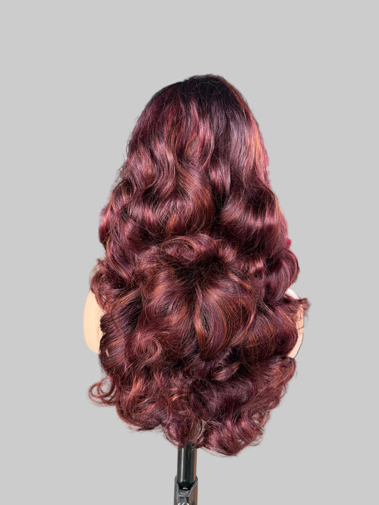 Burgundy Lace Front Wig – Body Wave(LS404)