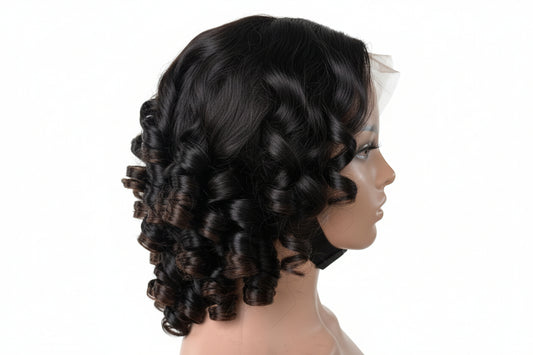 Auburn Highlight Bouncy Ringlet Curl Wig(MS170)