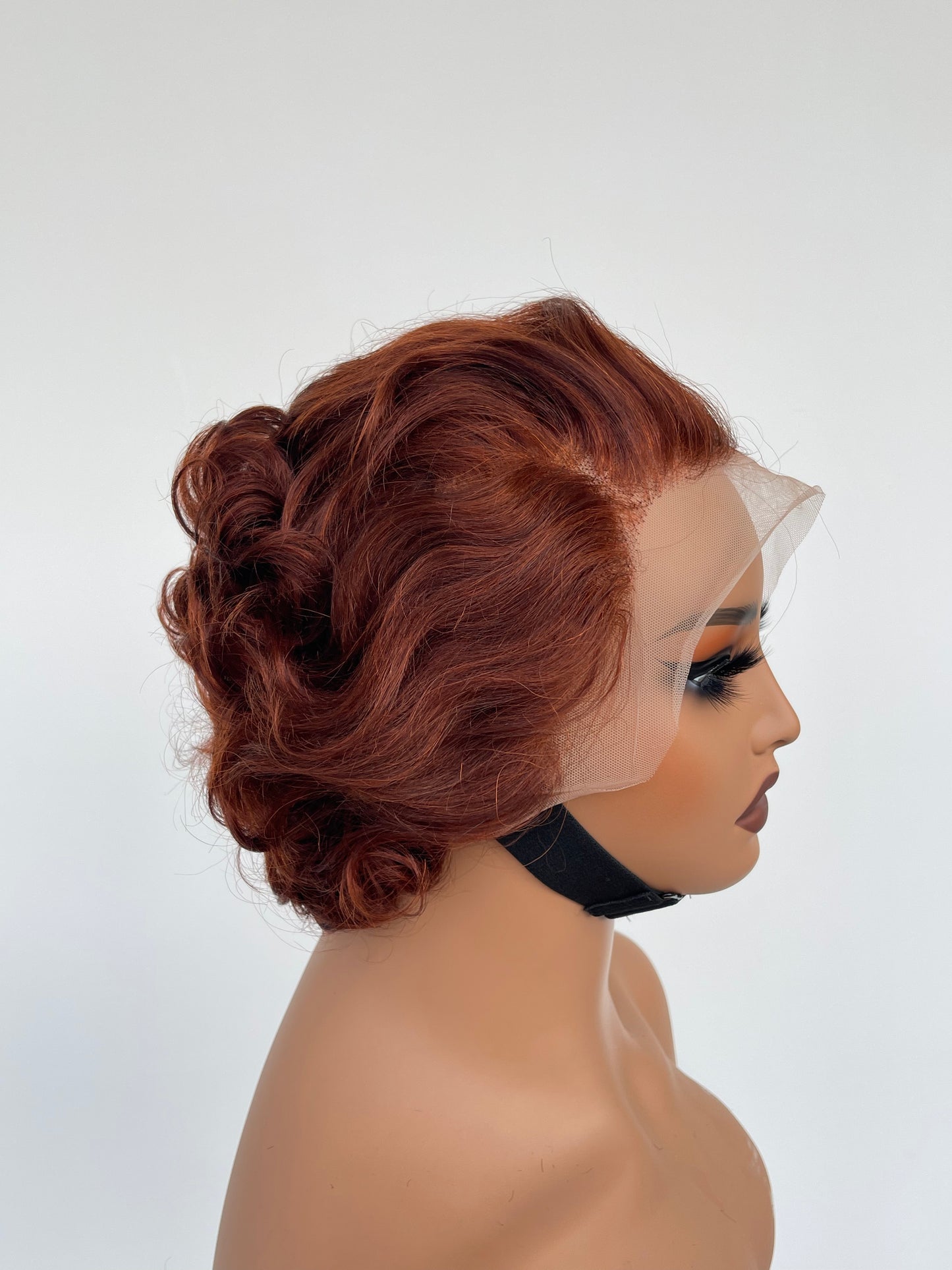 Short Pixie Curly Lace Front Wig | Auburn(LS018)