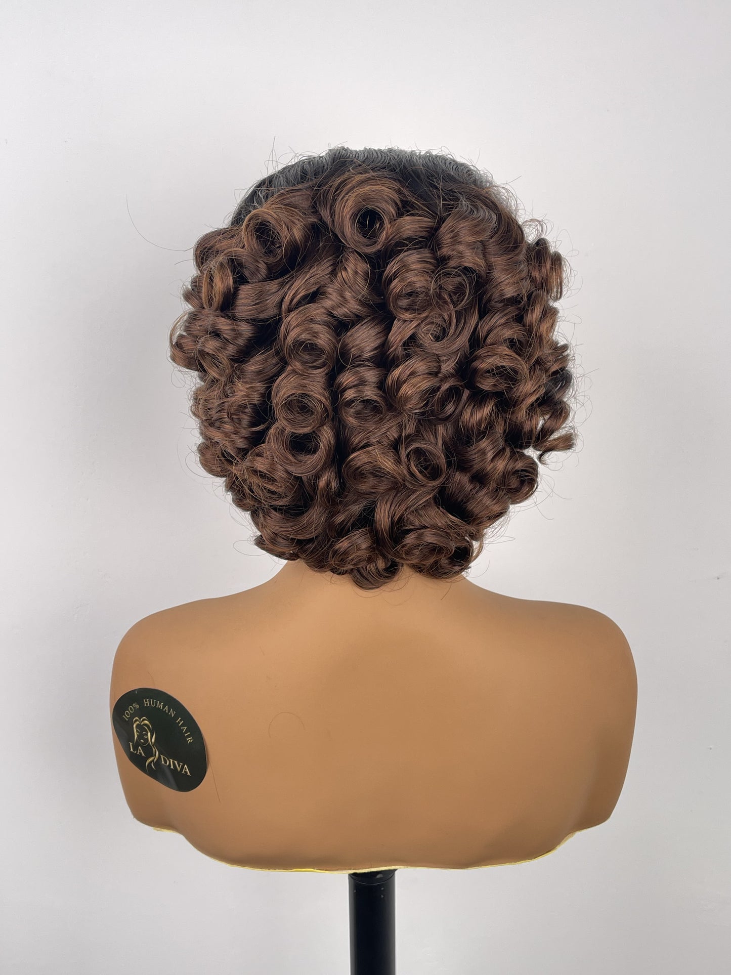 Ombre Auburn Short Lace Front Wig – Curly(LS019)