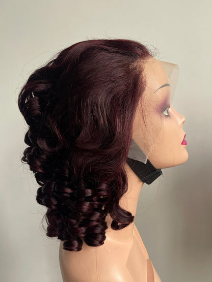 Chocolate Brown Spiral Ringlet Lace Wig(MS170)