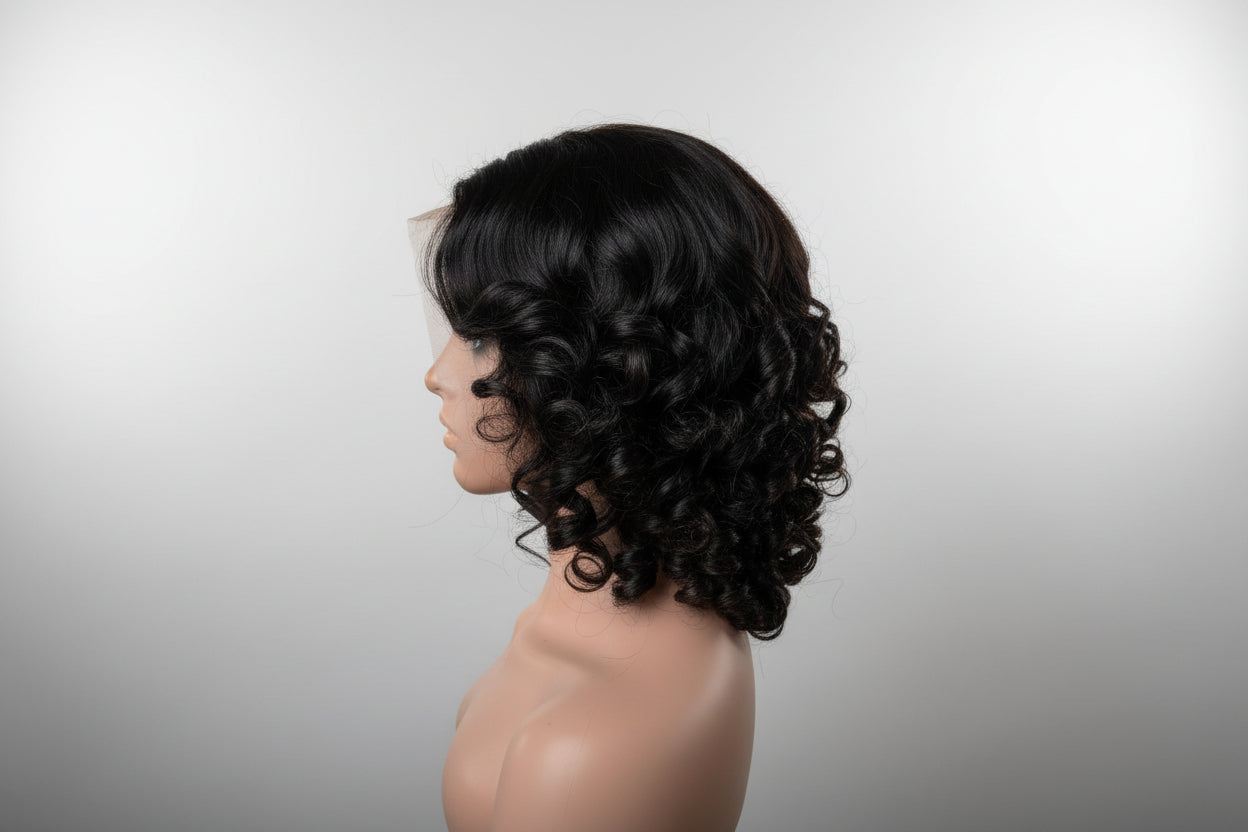 Dark Brown Highlight Bouncy Ringlet Curl Wig(MS170)