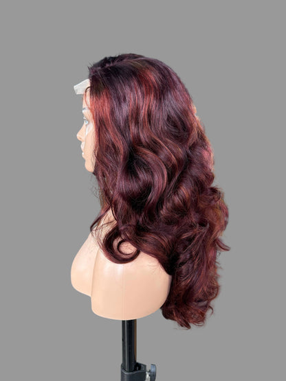 Burgundy Lace Front Wig – Body Wave(LS404)