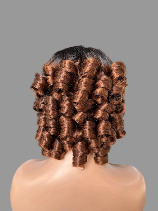 Ombre Auburn Bob Lace Front Wig – Curly(LS276)