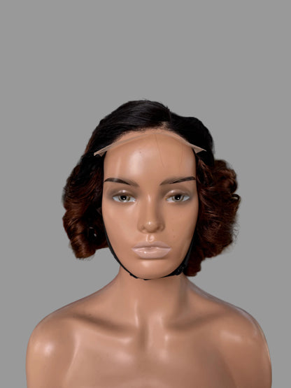 Ombre Auburn Bob Lace Front Wig – Curly(LS276)