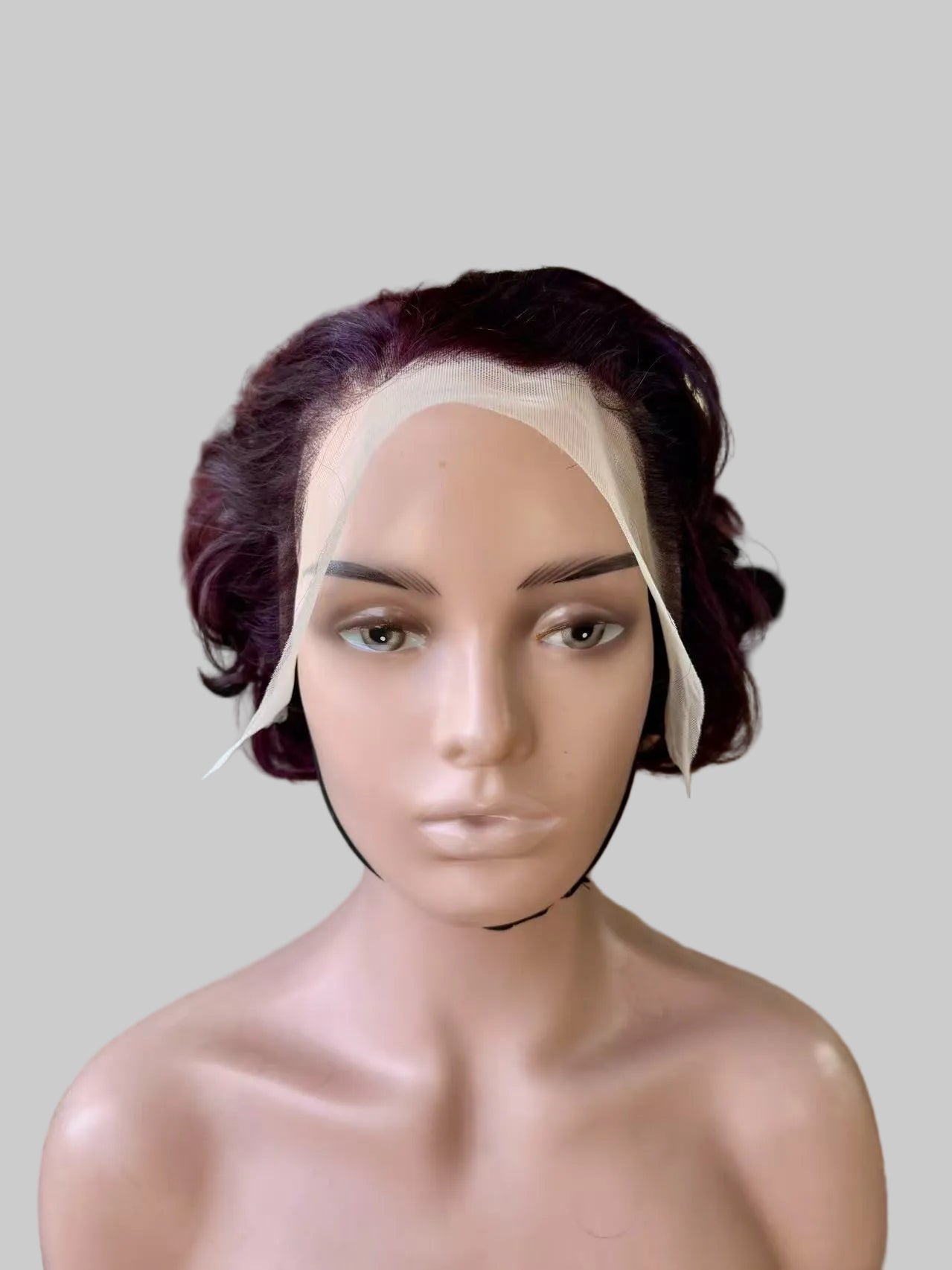 Short Pixie Curly Lace Front Wig | Wine Red(LS018)