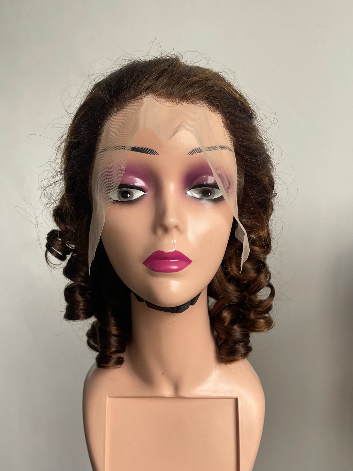 Honey Blonde Highlight Bouncy Ringlet Curl Wig(MS170)