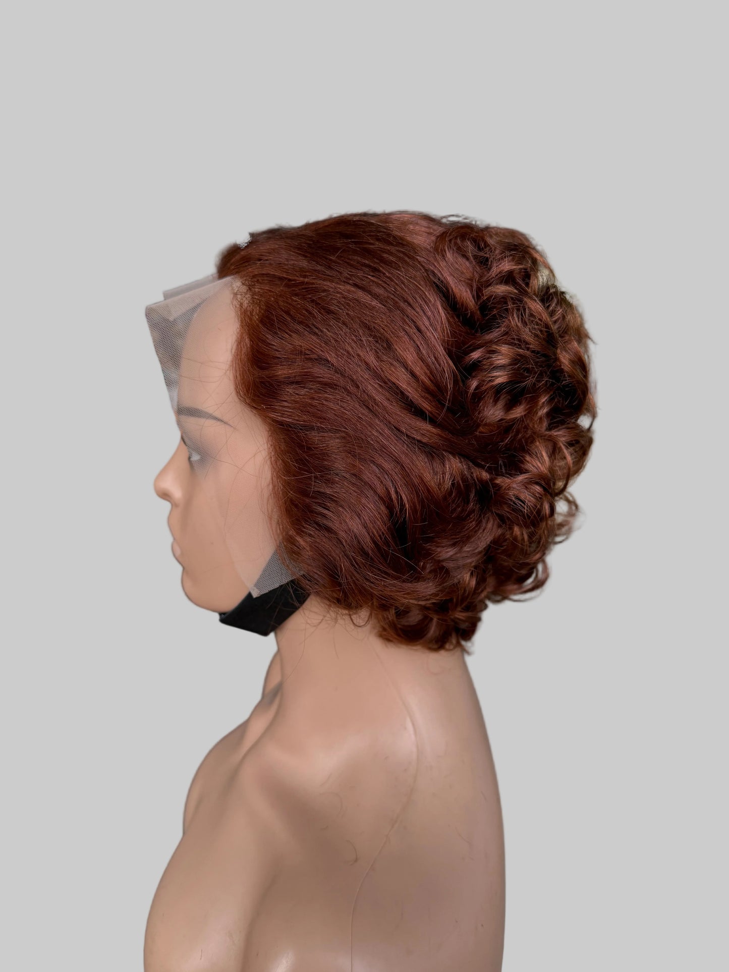 Short Pixie Curly Lace Front Wig | Copper Auburn(LS018)