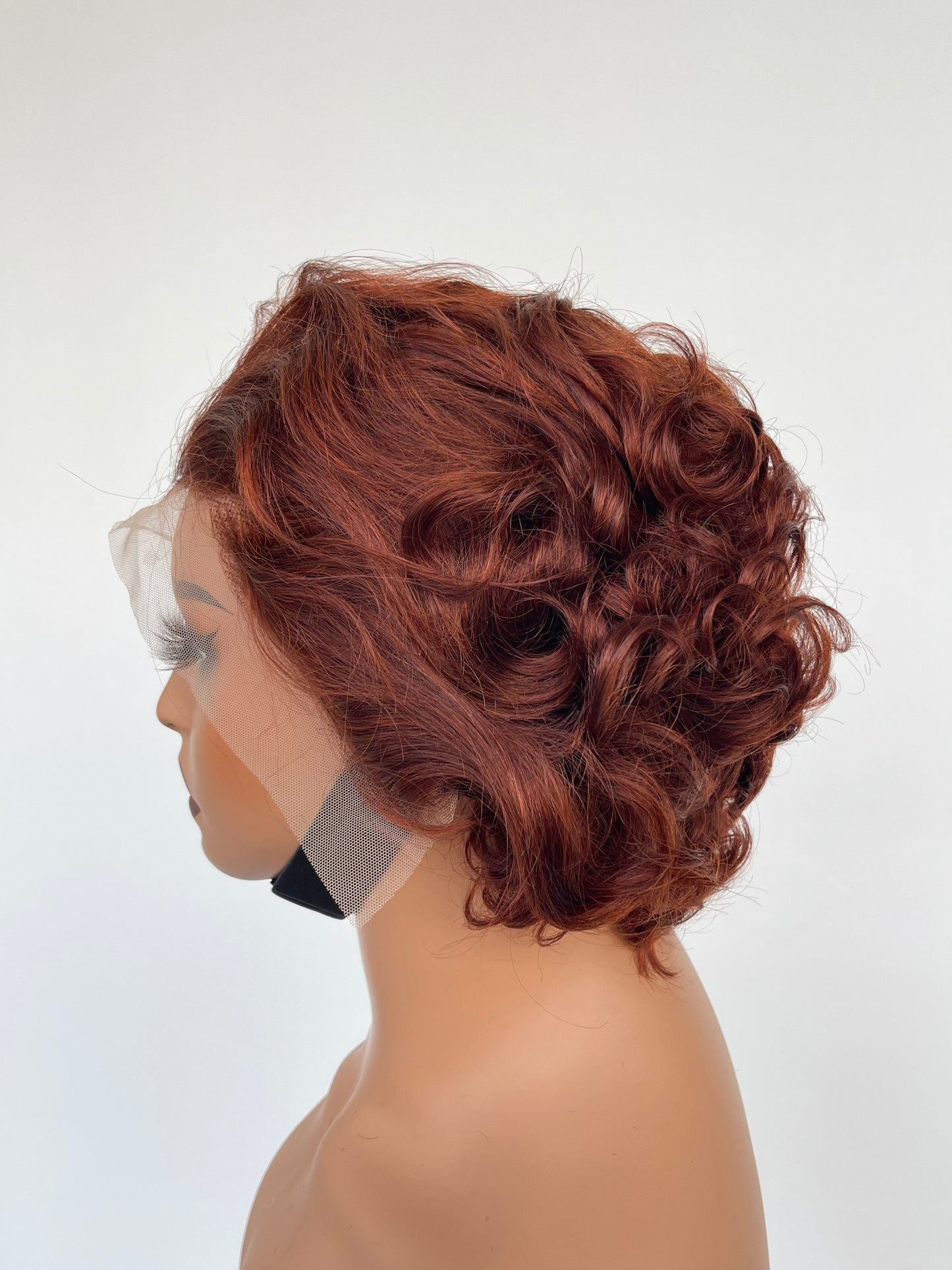 Short Pixie Curly Lace Front Wig | Auburn(LS018)
