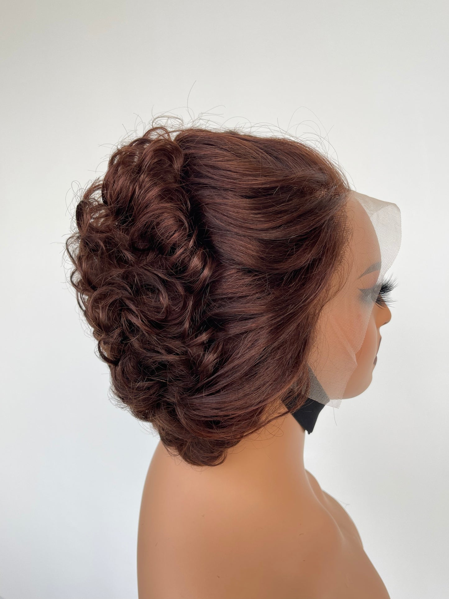 Short Curly Lace Front Wig | Brown (LS018)