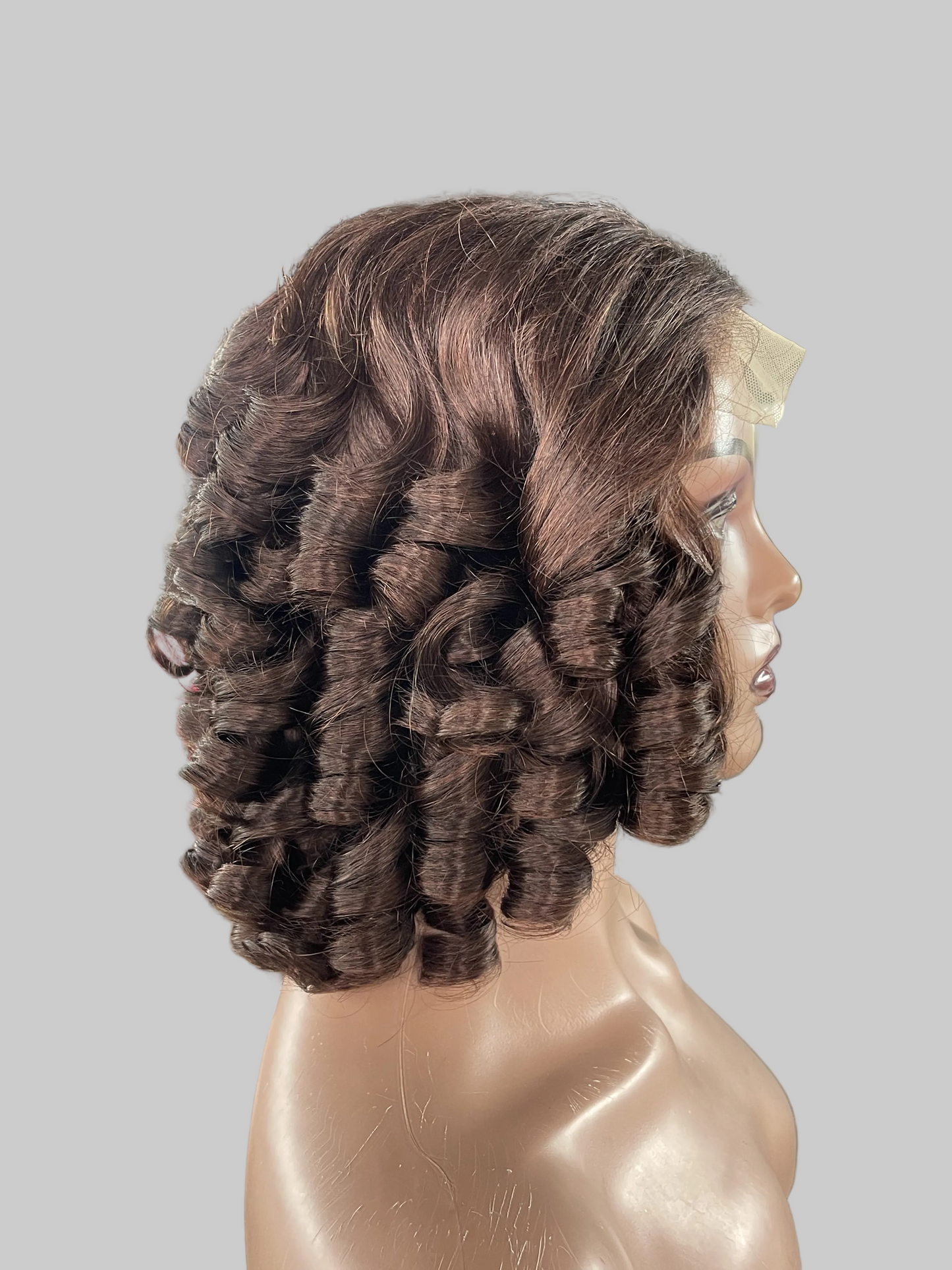 Brown Bob Lace Front Wig – Curly(LS276)