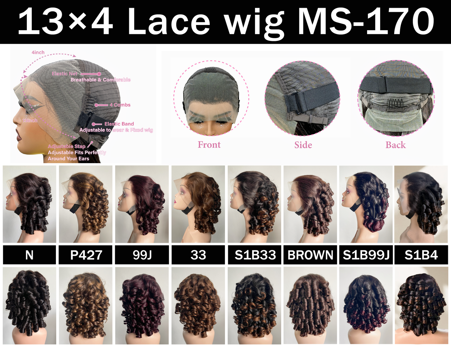 Honey Blonde Highlight Bouncy Ringlet Curl Wig(MS170)