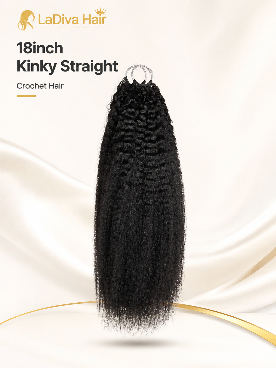 Kinky Straight Crochet Hair Indian Remy Human Hair Natural Black Color 18Inch