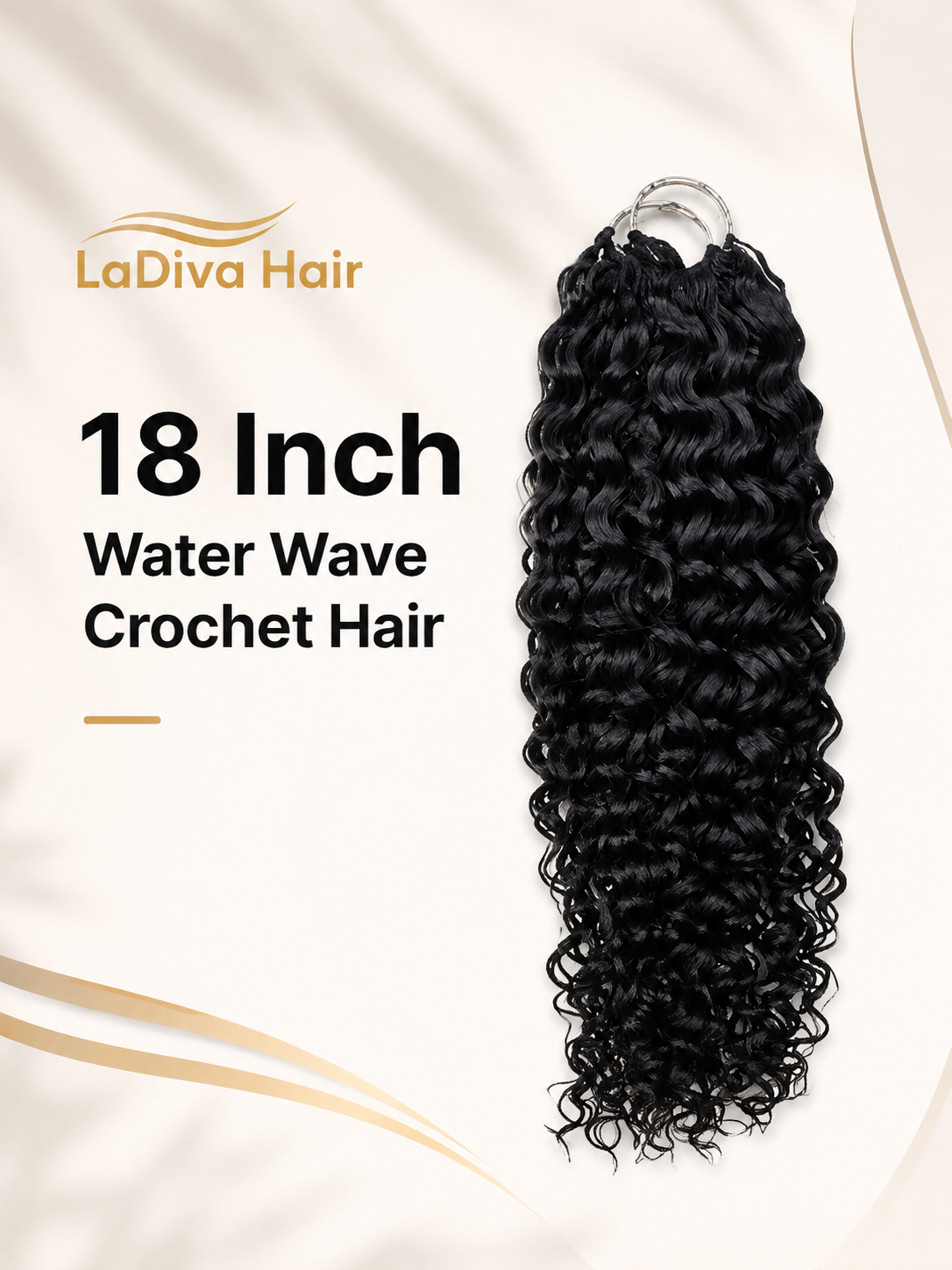 Water Wave Crochet Hair Indian Remy Human Hair Natural Black Color 18Inch