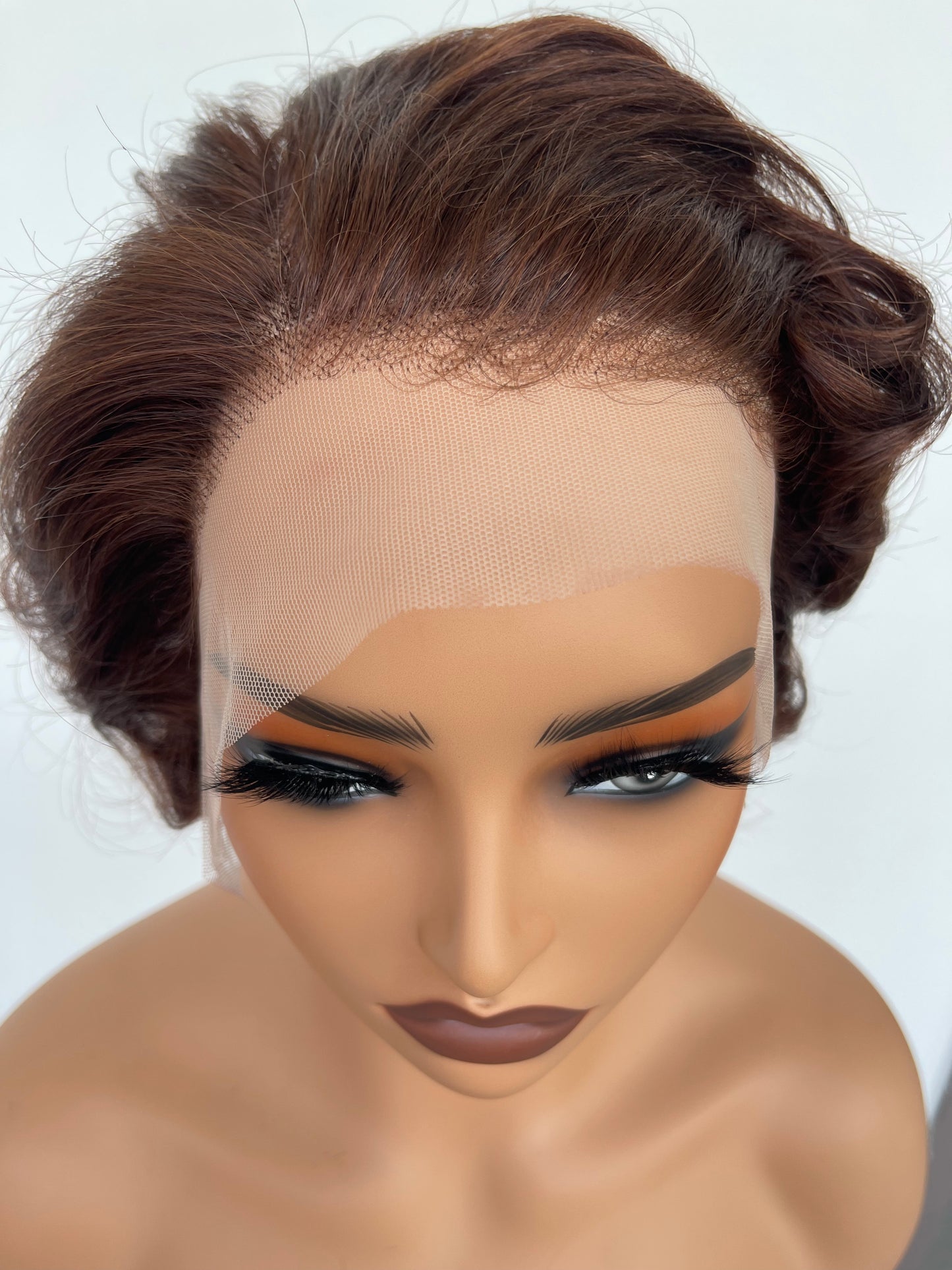 Short Curly Lace Front Wig | Brown (LS018)