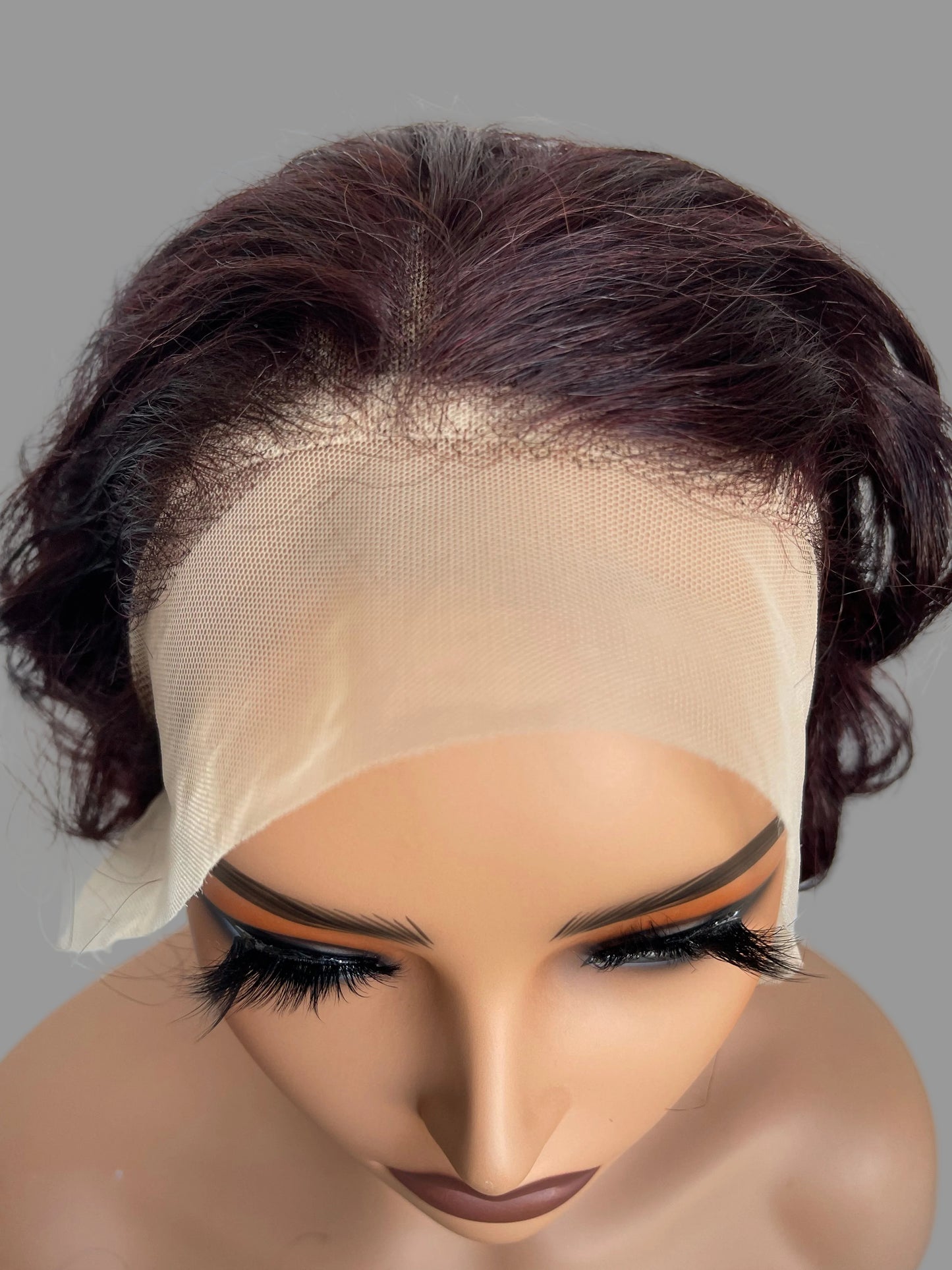 Short Pixie Curly Lace Front Wig | Wine Red(LS018)