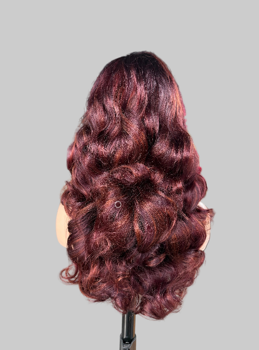 Burgundy Lace Front Wig – Body Wave(LS404)