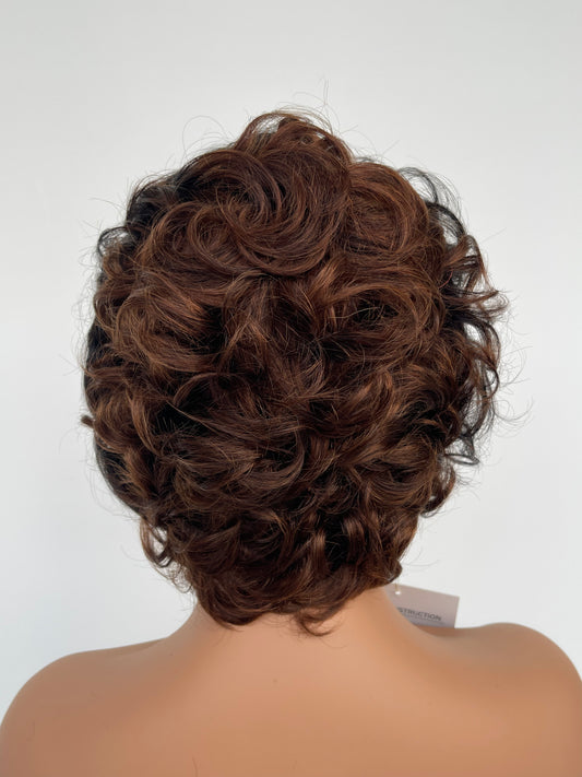 Ombre Auburn Lace Front Wig – Short Curly(LS018)